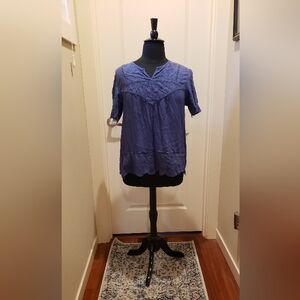 Knox Rose Blue Lace Blouse